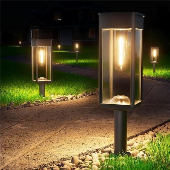 Bright Solar Pathway Lights Outdoor Waterproof IP65, 8 Pack Auto On/Off Solar - Picture 1 of 7